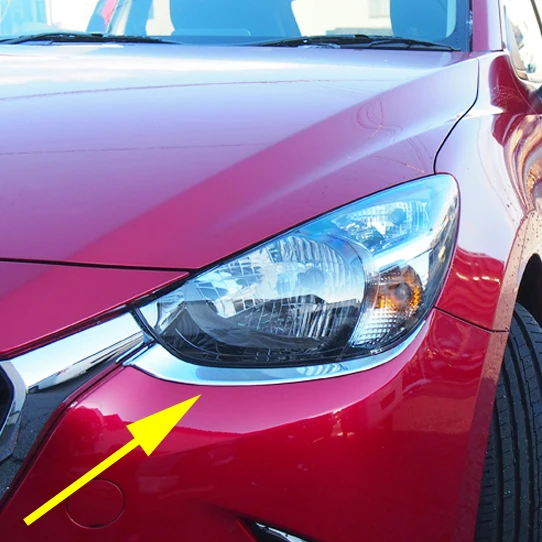 Хром головной светильник планки для Mazda 2 Demio 2015 2016 2017 2018 2019 полоски аксессуары |