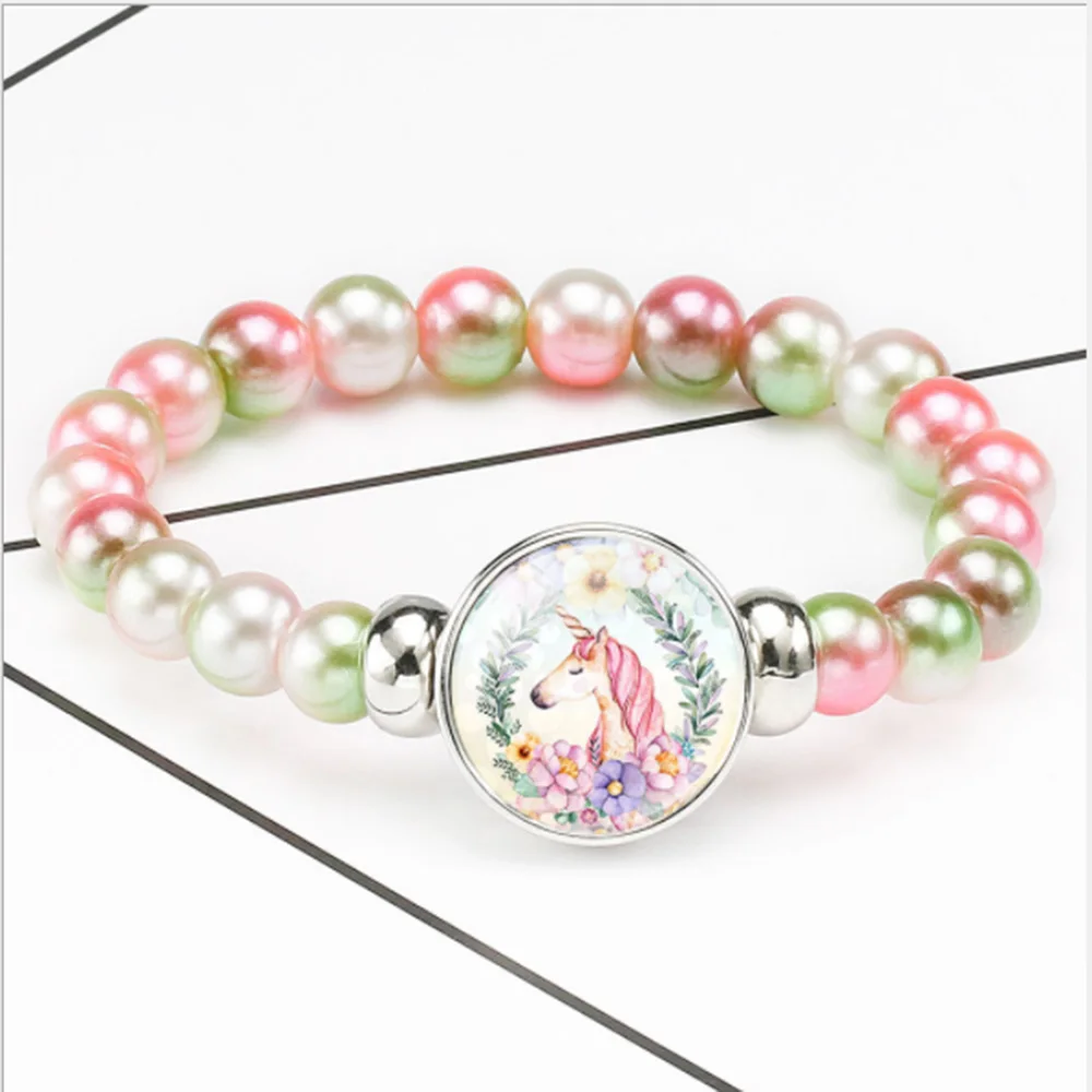 Модный детский браслет с милыми животными Розовый Единорог браслеты для детей