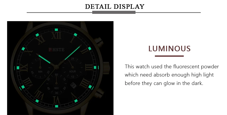 PHSTE мужские часы с хронографом кварцевые аналоговые светящаяся Дата часы водонепроницаемые брендовые Роскошные Мужские золотые стальные сетчатые наручные часы мужские