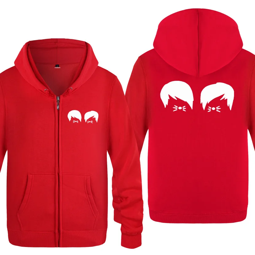 red hoodie 9 Мужские толстовки с капюшоном на молнии, Дэн и Фил, кот усов, забавная мужская толстовка с капюшоном в стиле хип-хоп, флисовая мужская куртка с длинным рукавом, толстовка, скейт, пальто, Новинка - Цвет: red hoodie 9