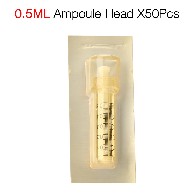 0.5 ml Ampoule 50pcs 0,5 мл шприц ампульная головка для гиалурона пистолет ручка гиалурон высокого давления удаление морщин водяной шприц одноразовый - Цвет: 0.5 ml Ampoule 50pcs