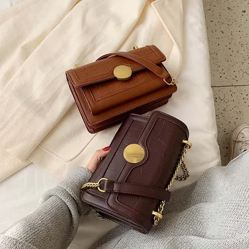 

Stone Pattern Small Crossbody Bags For Women 2019 Lock Messenger Shoulder Bag Lady Elegant Square Bag Handbags And Purses