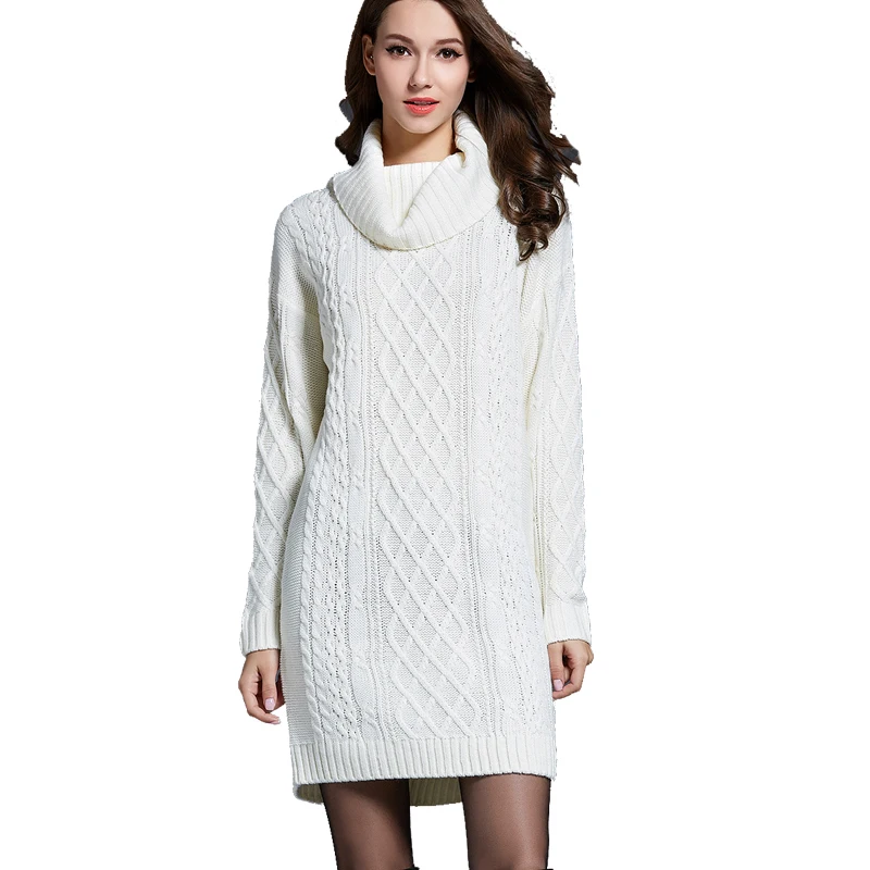 Шерстяное платье зимнее женское Платье теплые вязаные платья плотное вязаное