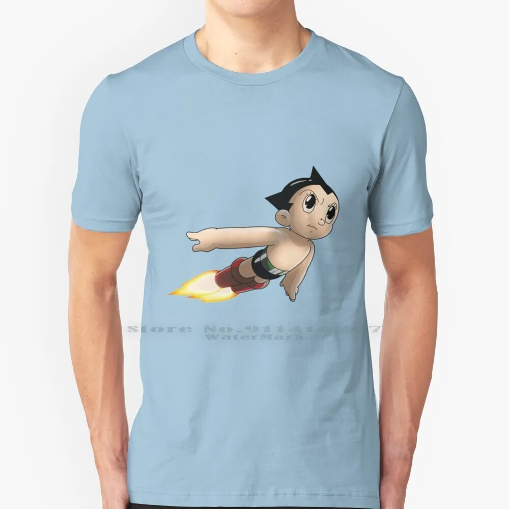Maglietta Astroboy 100% Puro Cotone Astroboy Astro Boy Tetsuwan Atom Tetsuwan Atom Atom Robot Android Cyborg Anime Sleeve Cartoon