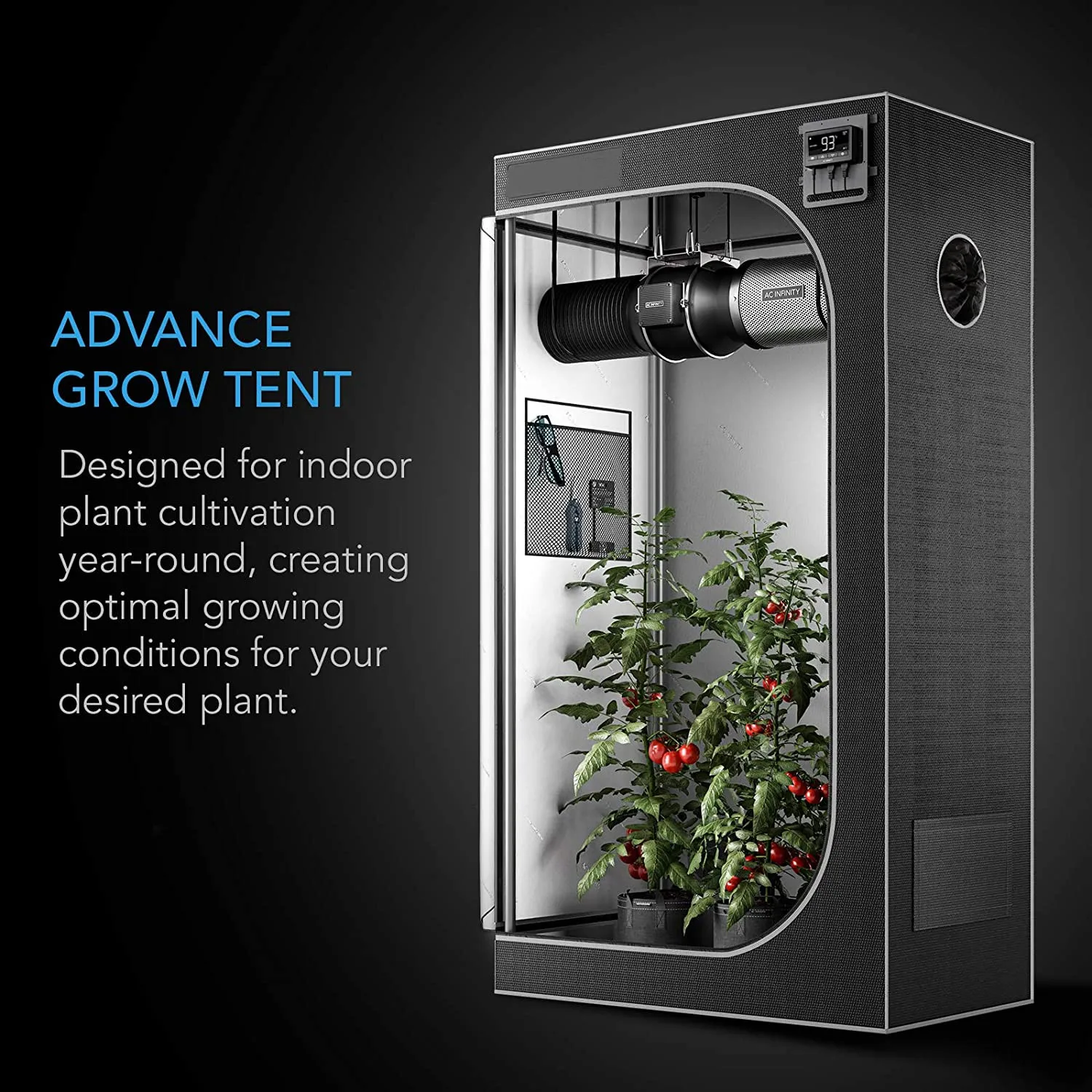 Led grow ligh Grow Tent, 96“X48 X78 Plant Growing Tents 600D Mylar Hydroponic Indoor Grow Tent t Kit Bag & Floor Tray