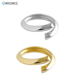 

Kikichicc 100% 925 Sterling Silver Circle Resizable Ring Gold luxury 2020 Adjustable Women Rock Punk Wedding Jewelry