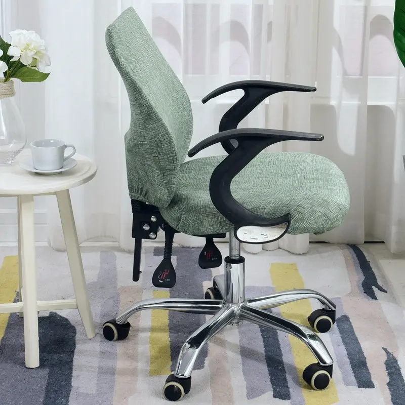 2 цвета современный зеленый спандекс Чехол для стула моющиеся и эластичные компьютерные офисные чехлы на кухонные стулья
