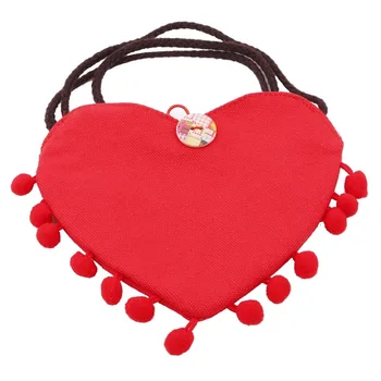 

Red Heart Shaped Coin Purse Children Kids Shoulder Bag Money Holder Girls Coin Bag Change Wallet Handbag Strap Crossbody Bag