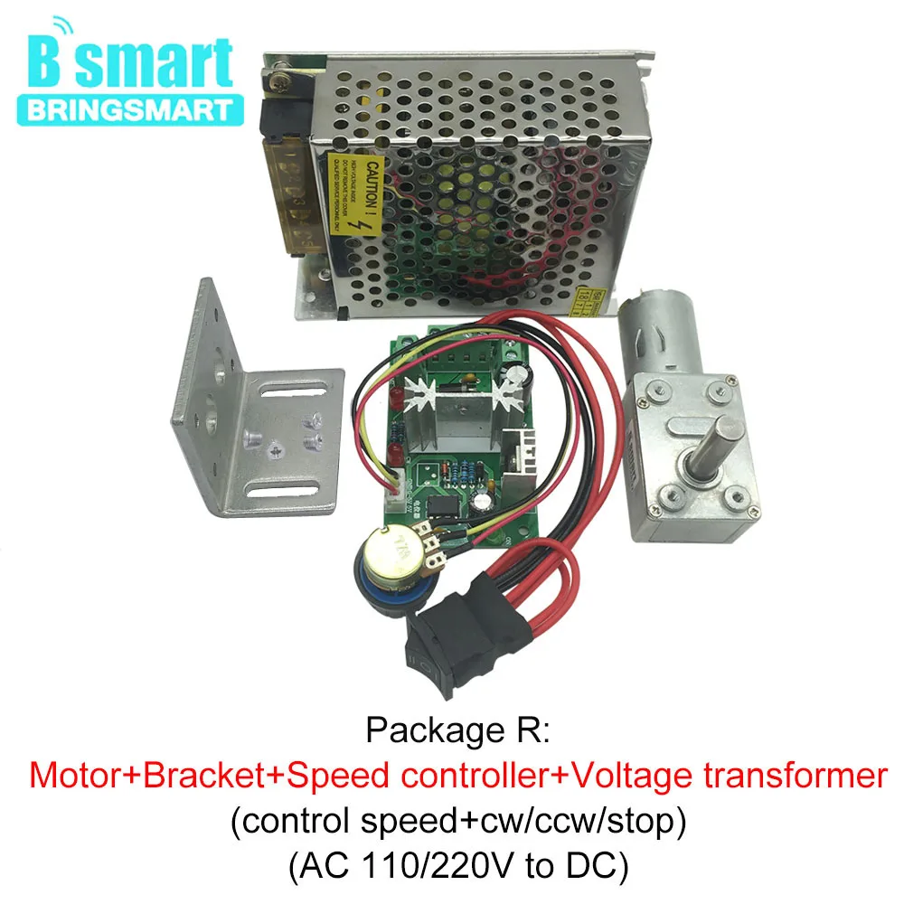 Bringsmart 3 в 6 в 9 в 12 В 24 В DC червячный редуктор двигателя щеточный Мотор DC 25 мм длина вала самоблокирующийся электродвигатель для DIY JGY-370