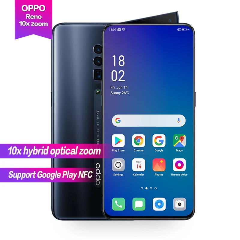 

oppo reno 10X Optical Zoom Support NFC Google Global ROM 48MP 16MP 8MP Camera Octa Core 6.6"Full Screen VOOC Fast Charging