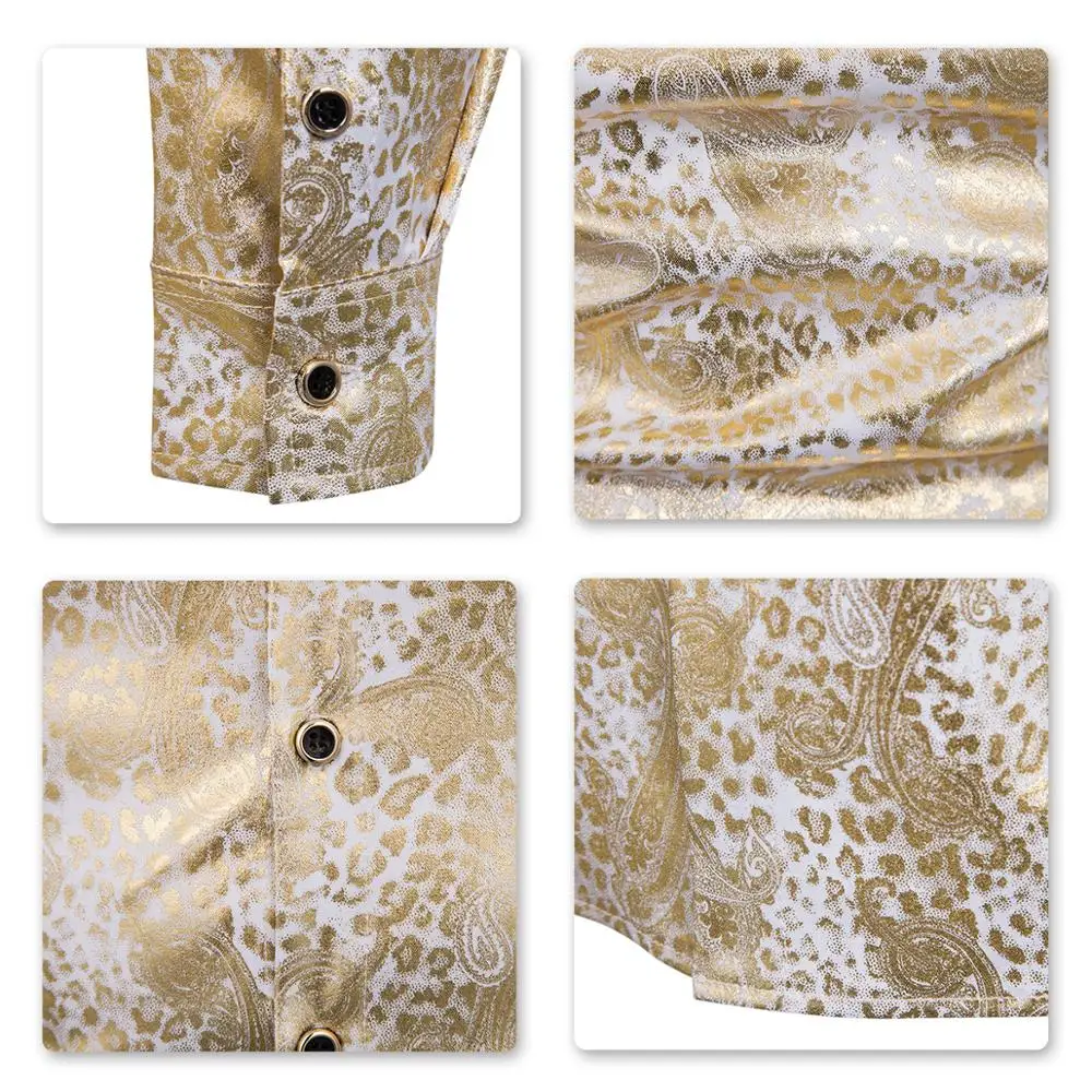 Рубашка мужская с длинным рукавом Повседневная Формальная сорочка бронзовым