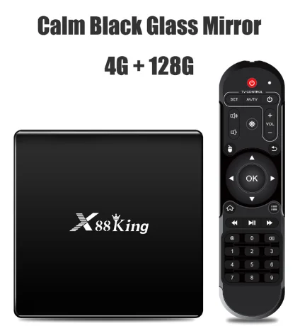 Calm black X88 King Android9.0 коробка Amlogic S922x шестиядерный 4 Гб 128 Гб двойной wifi 4 к HD BT5.0 IP ТВ приемник лучший Отт android tv box PK X88 pro - Цвет: Calm black