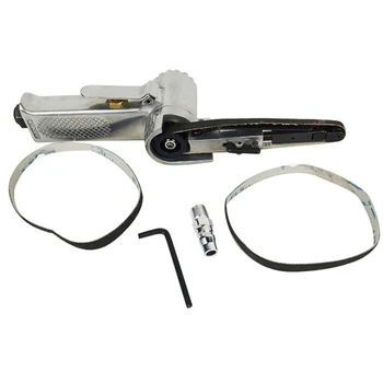 

Best Air Belt Sander Angle Grinder Air Angle Grinding Machine with Sanding Belts for Air Compressor Sanding Pneumatic Tool Set