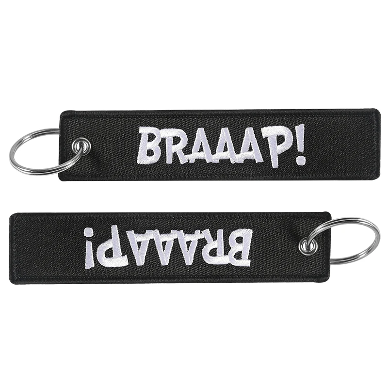 Комплект из 3 предметов, модный автомобильный брелок для ключей с BRAAAP вышитый брелок для ключей для мотоциклов и автомобилей бирка для подарков брелоков Держатель Брелок OEM Брелок