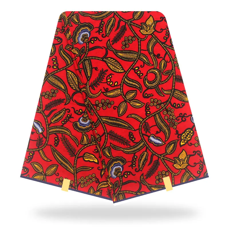 Модный голландский воск, высококачественный воск, голландский, красный и желтый цвет, воск, Африканский голландский воск, ткань с принтом, хлопок, 6 ярдов/партия