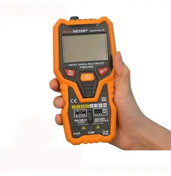 

Auto Digital Multimeter, PM8248S Electrical Tester AC/DC Voltmeter Ammeter Ohmmeter with LCD Backlight and NVC