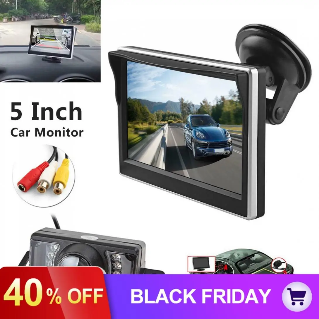 5 дюймов цветной TFT lcd HD цифровой автомобильный монитор заднего вида Парковка+ 7 ИК-фонарей Водонепроницаемая 170 градусов Автомобильная камера заднего вида