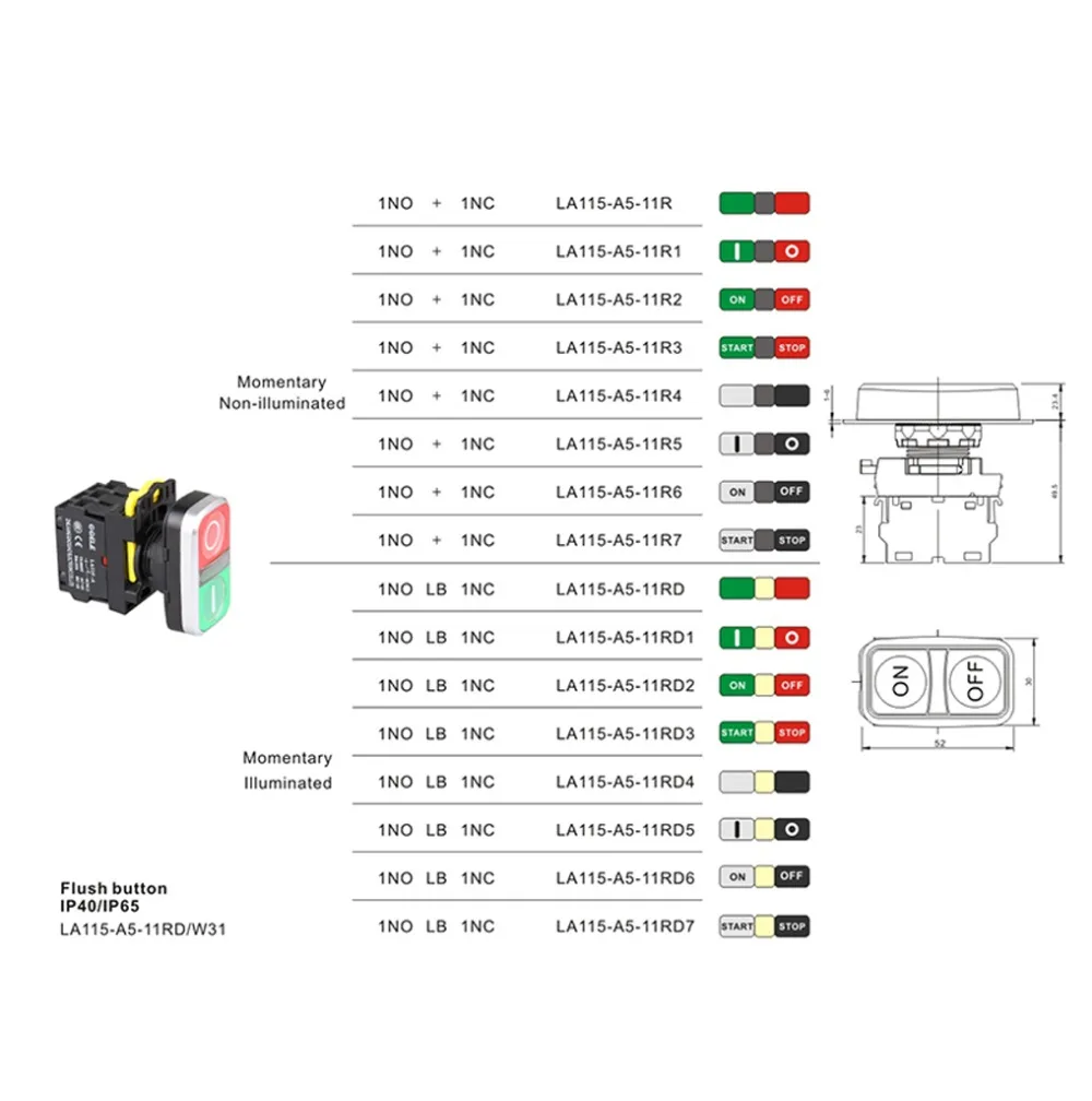 LA115-A5-11RD1 pushbutton switch 5