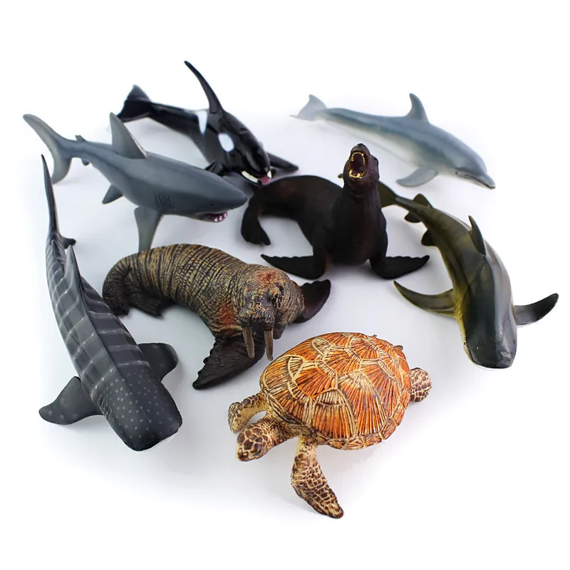 

Cross Border Direct Selling Plastic Solid Oceans Model Toy Great White Whale Dolphin Animal Model Ornaments Gift