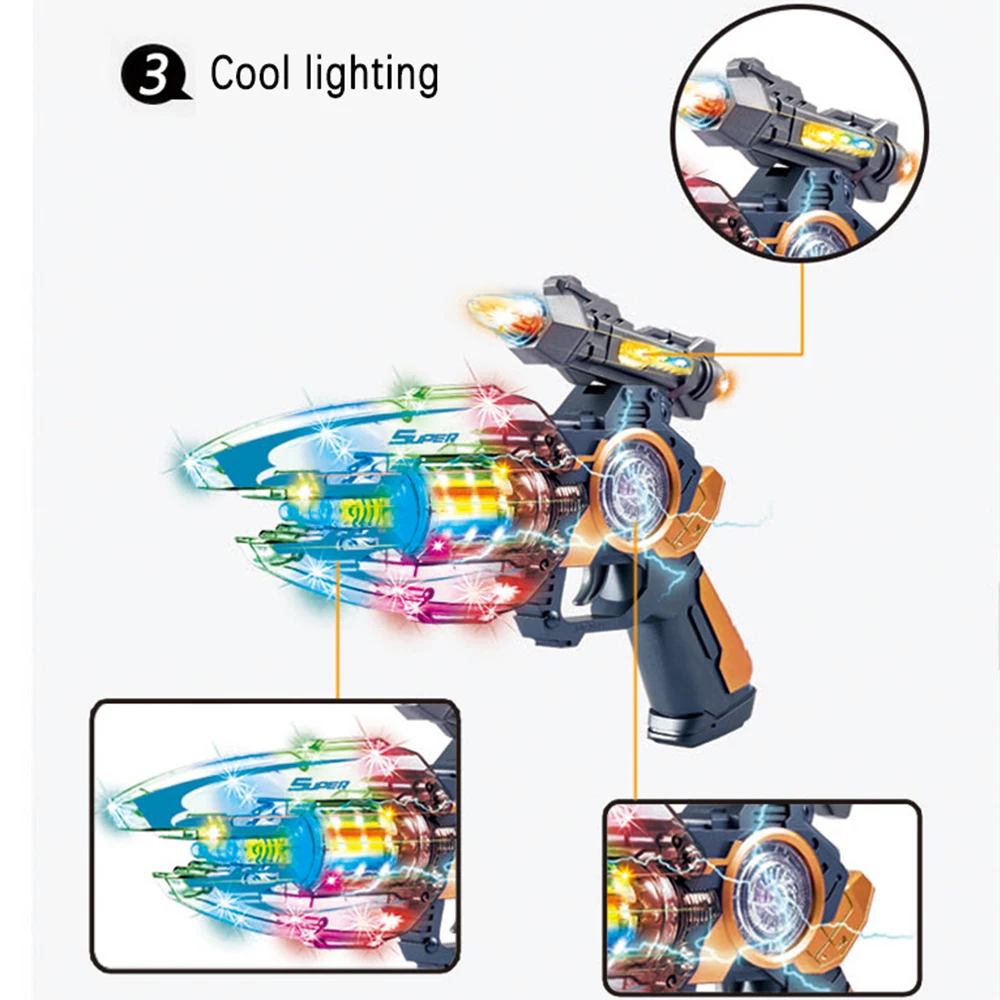 Boy Child Toy Gun Electric Sound Light Vibration Projection Space Gun Parent-Child Interactive Simulation Role Playing Toy 28218