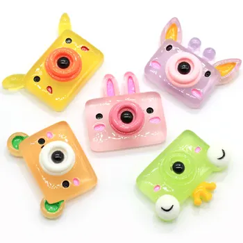 

10/100pcs Kawaii Resin Cartoon Animal Camera Flatback Cabochon Mini Record Toys Jewelry Crafts for Children Birthday Christmas G