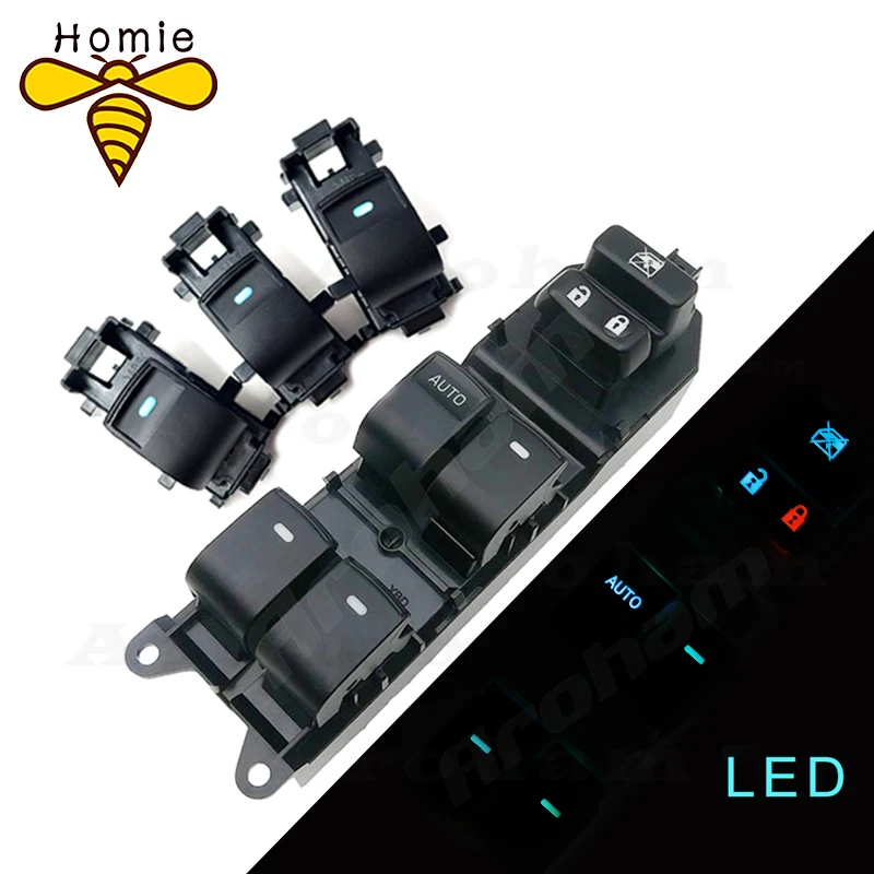 Lighted LED Power Single Window Switch set For Toyota RAV4 RAV 4 Camry Corolla Yaris Cruiser