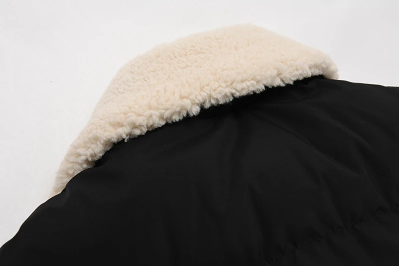 [] Bandage Split Big Size Cotton-padded Coat Long Sleeve Loose Fit Women Parkas Fashion Tide New Autumn Winter 1M039