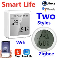 Tuya WIFI Zigbee Temperature and Humidity Sensor Controller Meter Indoor Hygrometer Thermometer with LCD Display for Smart Home