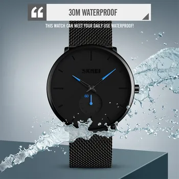 

30M waterproof Mens Minimalist Ultra-Thin Analog Dress Stainless Steel Wrist Smart Watch High transparent glass SmartWatch