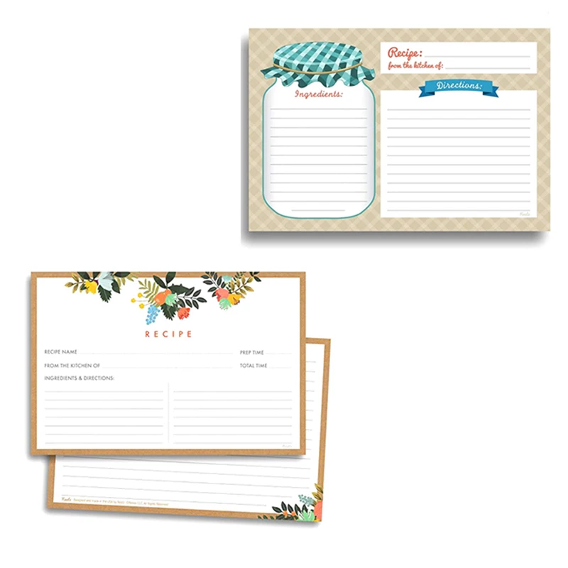 30PCS Kitchen Recipe Cards - Double Sided Cards, 4 X 5.6 inch Perfect for wedding decoration, house Party Supplies DIY wedding