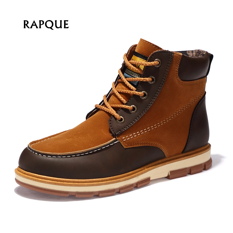 

Men's Work Boots Men Winter Boot Male High Top Safety Shoes for Men Martin Ankle Boots Hombre England Style Mans Footwear