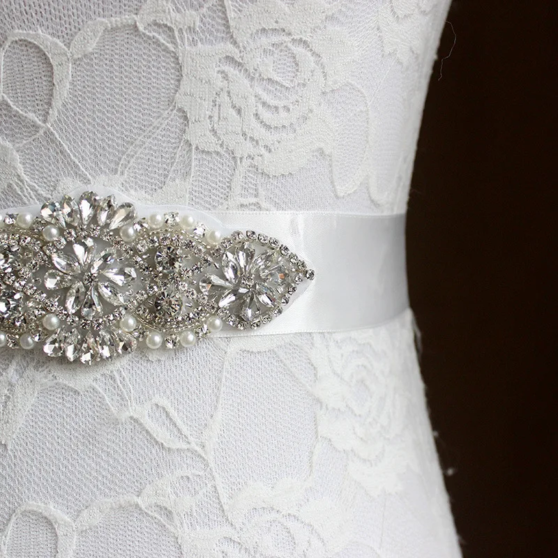 Cinturon De Novia роскошный кристалл из бисера Свадебные ремни для свадебного платья белый цвет слоновой кости дешевые свадебные пояса Sash