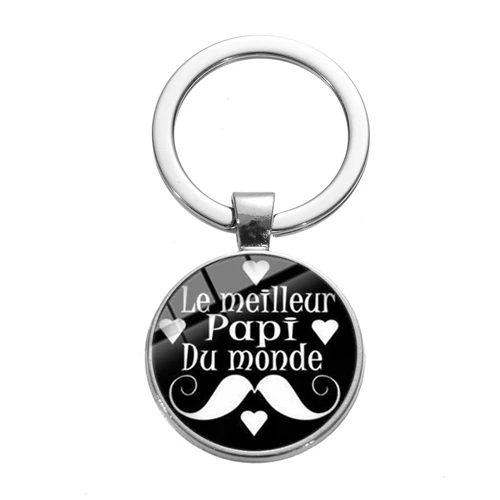 SONGDA Charm Super Mamie брелок Je Suis Une Mamie Super Papy с буквенным узором стеклянный металлический брелок для ключей с дедушкой и бабушкой ювелирный подарок - Цвет: Style 10