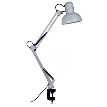

Desk Lamp E27 LED Bedroom Adjustable Table Light Swing Arm Bedside Lamp White Lighting Reading Office Switch Clamp Study Lights