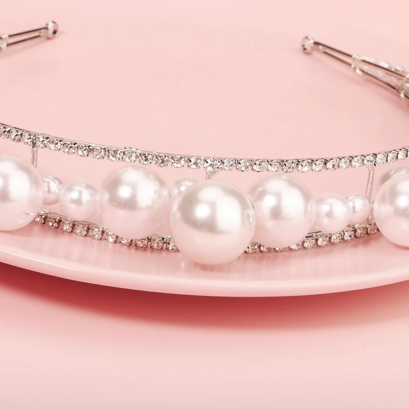 QYY Bridal Hairband Pearl Headband for Women Hair Accessories Party Headbands Tiaras and Crowns Headpiece Hair Jewelry Gifts