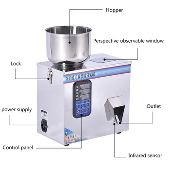 

110V 220V Granule Powder Filling Machine Automatic Weighing Machine Medlar Packaging Machine for Tea Bean Seed Particle