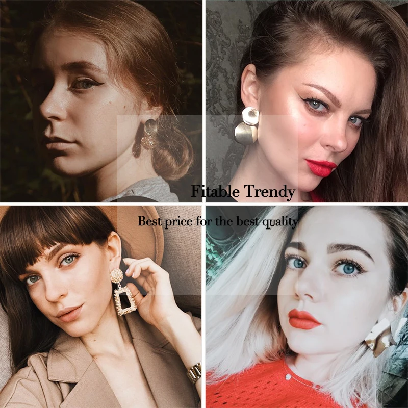 Серьги Модные серьги для женщин массивные геометрические металлические женские длинные серьги трендовые ювелирные аксессуары серьги с камнями