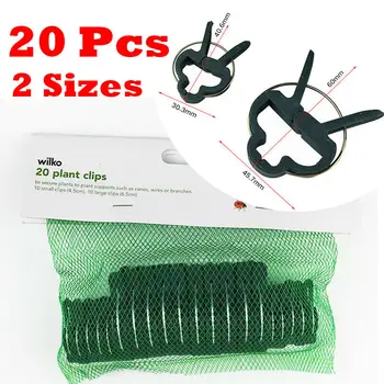 

20 Pcs Plant Grafting Stakes Connector Clip Fastener Greenhouse Bracket Pole Fixed Clamp Plants Flower Seedling Stem Support