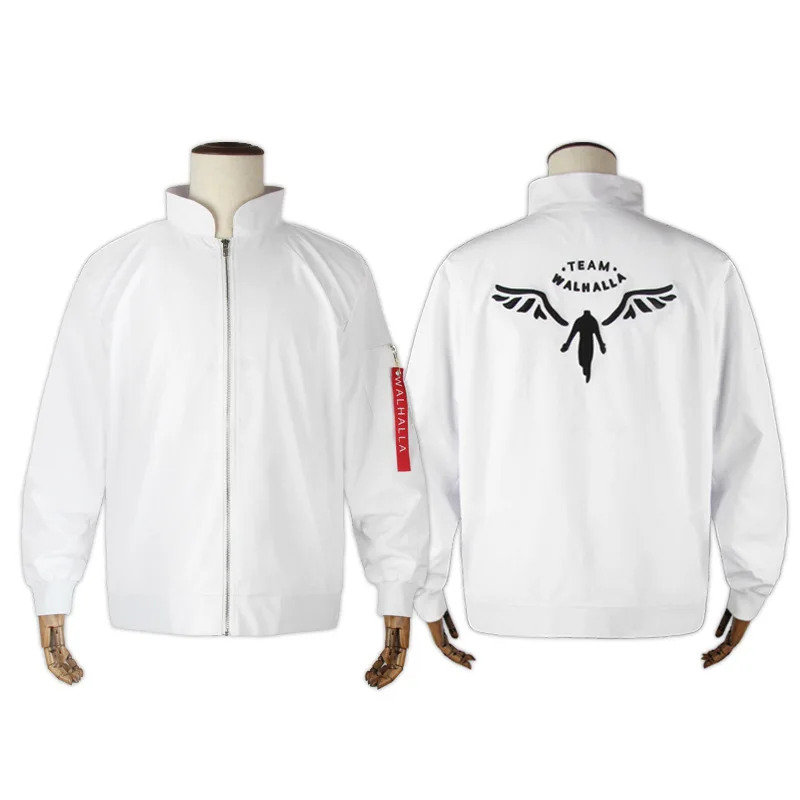 Kazutora Hanemiya Cosplay Tokyo Revengers Costumes White Coat Valhalla Uniform Baseball Coat Mikey Draken Jackets Bomber jacket halloween outfits