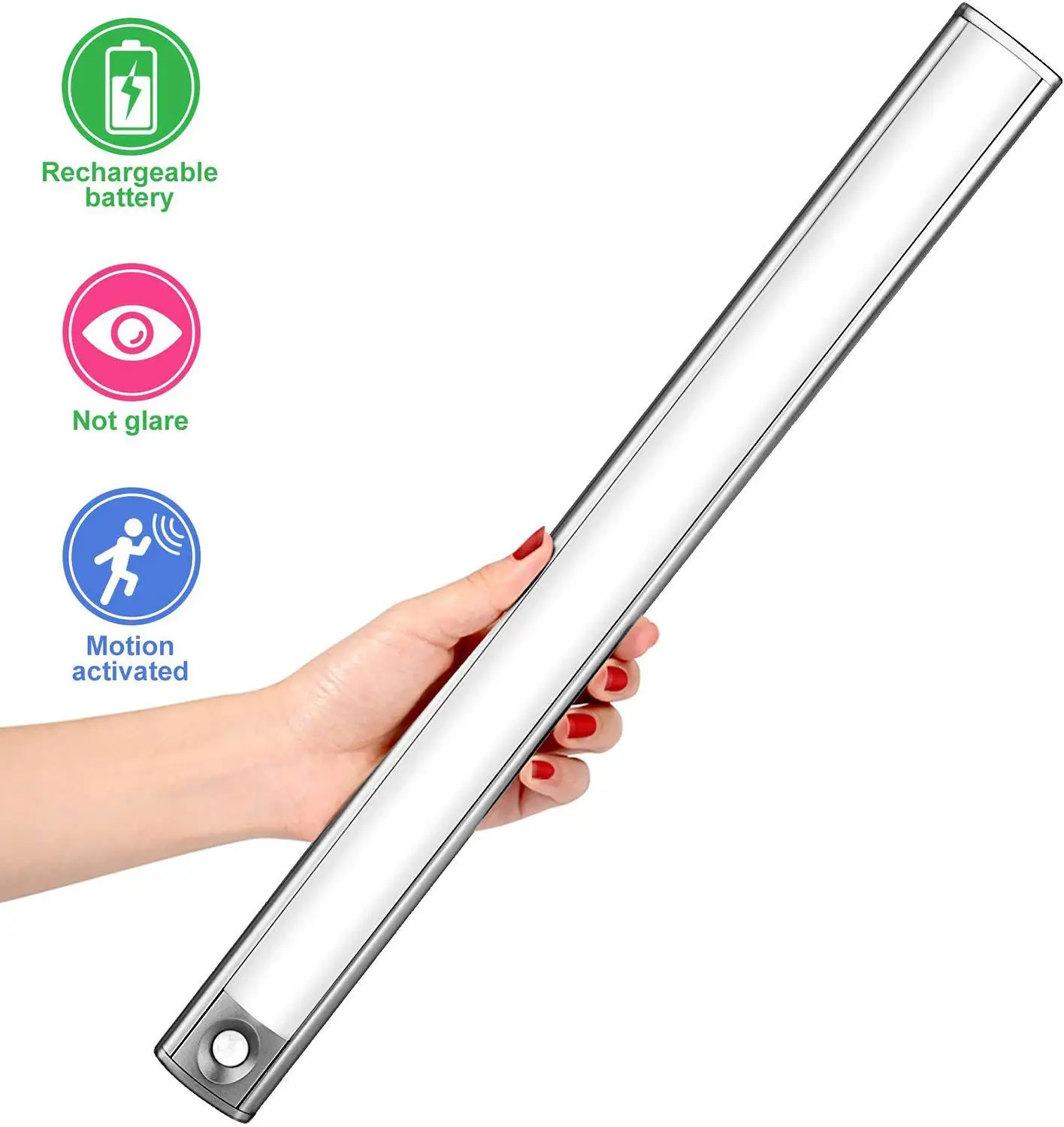 Skup DCOO czujnik ruchu led oświetlenie do szafy bezprzewodowe pod szafką rozjaśnianie Stick on w dowolnym miejscu bezprzewodowy na baterie zasilany lampka nocna