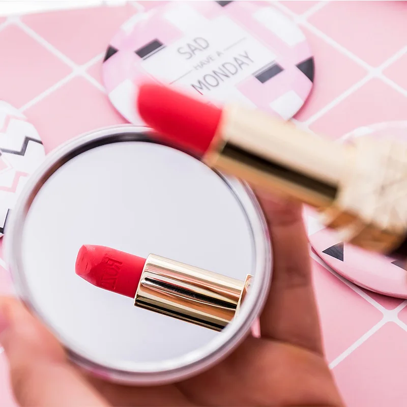

1pc/2pcs Lady Portable Makeup Mirror Cute Pattern Portable Compact Pocket Cosmetic Mirrors