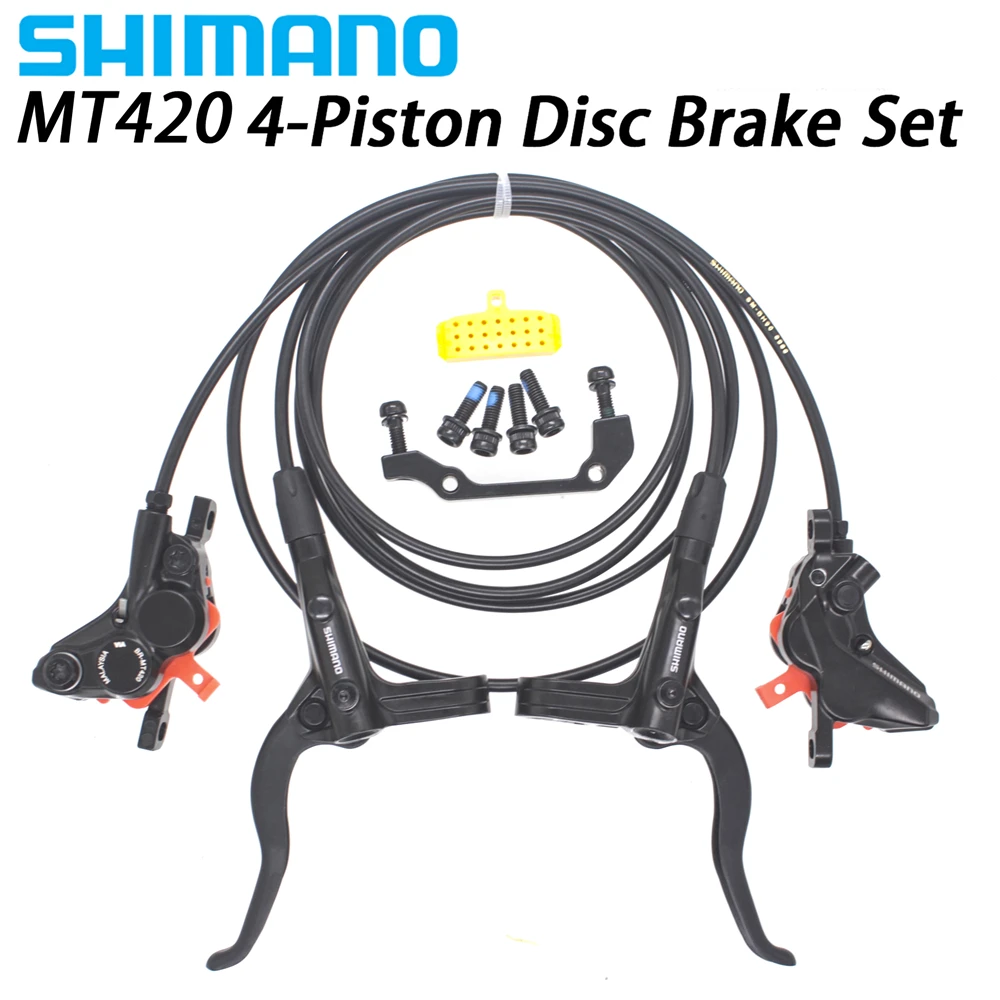 SHIMANO MT420 4 поршневой тормоз Горный велосипед Hidraulic дисковый набор MTB левый и правый