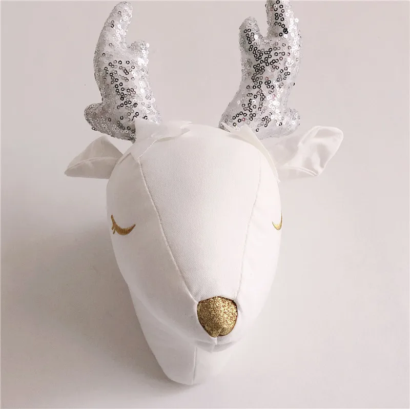 Deer A Зебра/Слон/Жираф 3D голова крюк на стену украшение Лебедь настенная голова животного декор Детская комната подарок на день рождения - Цвет: Deer A