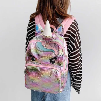 

Women Girls Unicorn Sequin Backpack Lovley School Bag