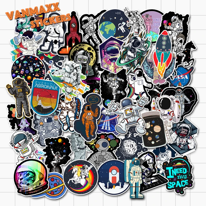 VANMAXX 50 шт астронавт и космические звезды тематические граффити наклейки