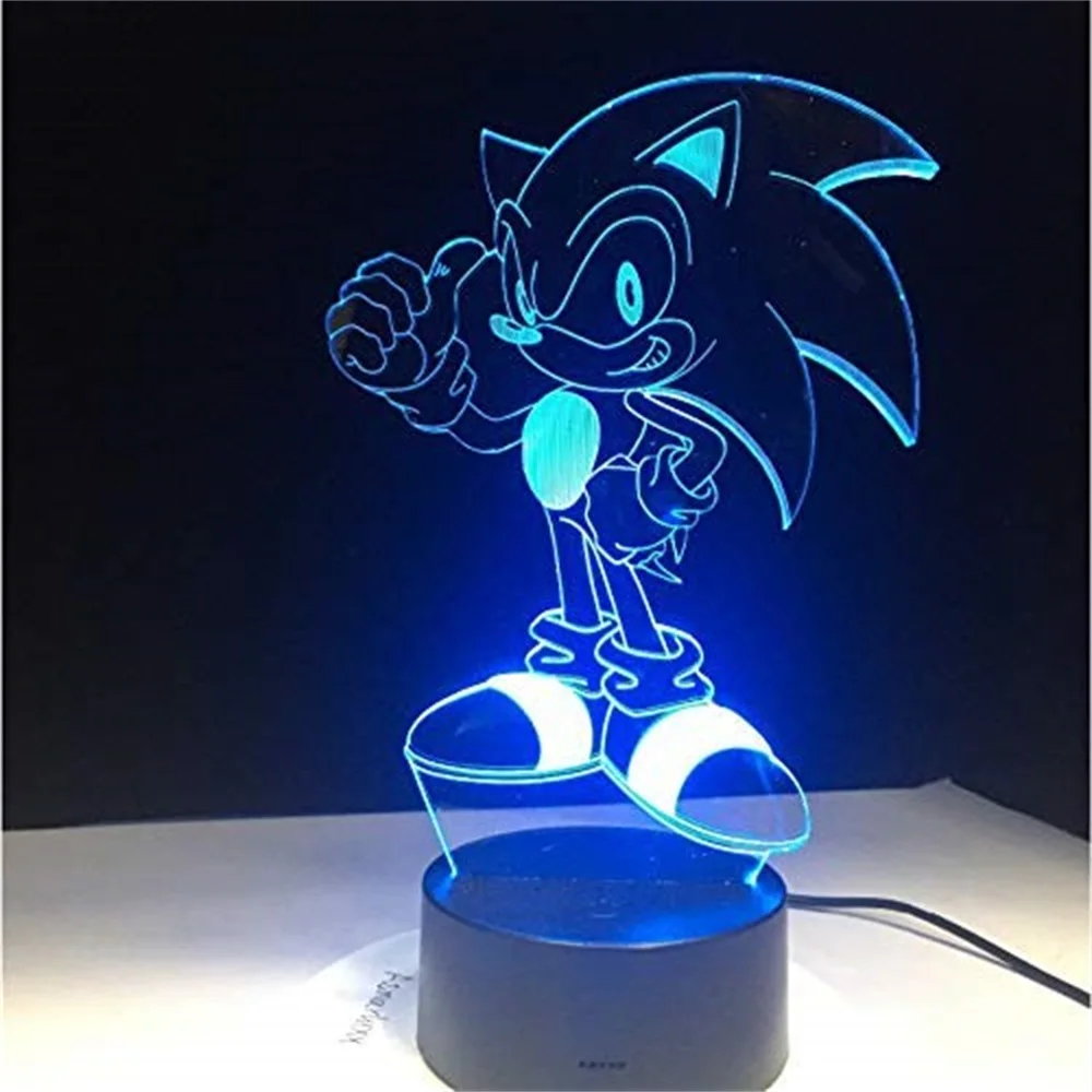 

Sonic The Hedgehog 3D Acrylic LED 7 Colour Night Light Touch Table Lamp Gift