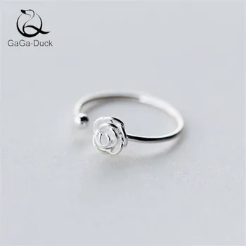 

New Fashion Jewelry Sweet Rose 925 Sterling Silver Temperament Popular Flower Exquisite Women Opening Rings R574