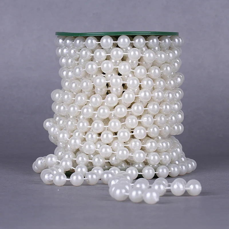 1 Roll 10mm 10m Imitation Pearl Beads Line Chain DIY Garland Wedding Decoration