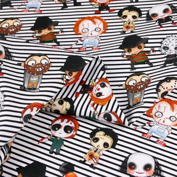

Stripes Horror Boys 100% Cotton Fabric for Boy Clothes Hometextile Cushion Cover Backpack DIY 140cm Width BL236