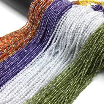 

15.5" Faceted Zircon Beads 2 mm 3 mm Tiny Natural Rub Amethys Strand Bead Wholesale Small Stone Beads For DIY Bracelet Jewelry